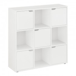 Bookcase Bookel pakoworld in white color 88.5x27.5x89.3cm