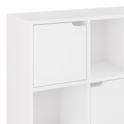 Bookcase Bookel pakoworld in white color 88.5x27.5x89.3cm