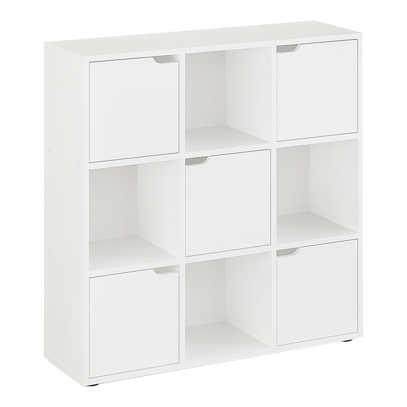 Bookcase Bookel pakoworld in white color 88.5x27.5x89.3cm