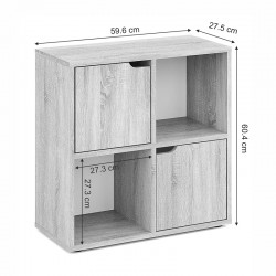 Bookcase Bookel pakoworld in sonoma color 59.6x27.5x60.4cm