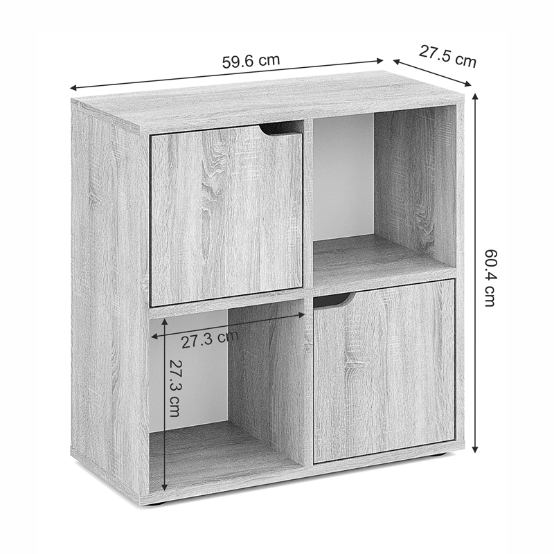 Bookcase Bookel pakoworld in white color 59.6x27.5x60.4cm