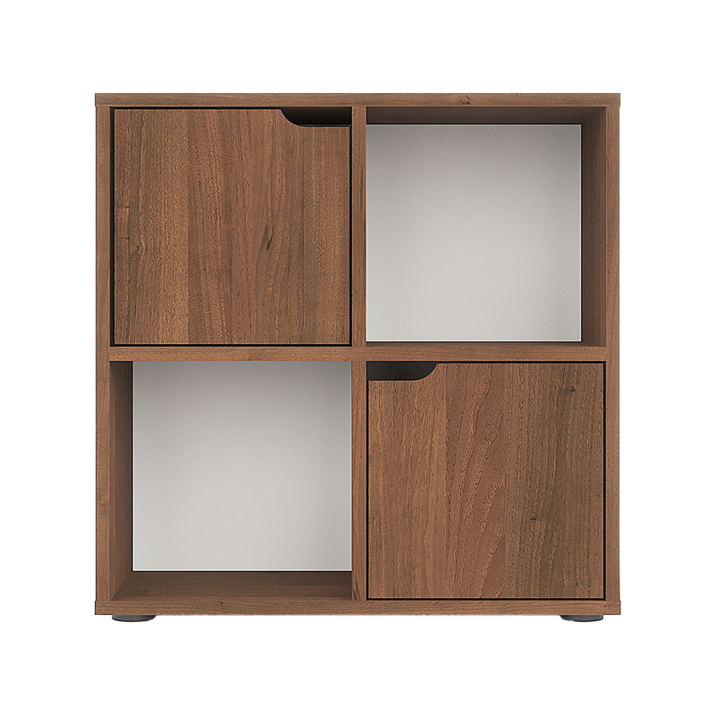 Bookcase Bookel pakoworld in walnut color 59.6x27.5x60.4cm