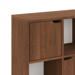 Bookcase Bookel pakoworld in walnut color 59.6x27.5x60.4cm