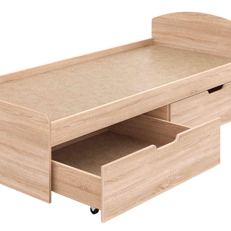 Regan pakoworld bed with drawers in oak shade 90x200cm