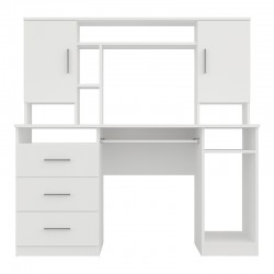 Keldra pakoworld desk with drawers and cabinets in white color 140x59.8x142.2cm