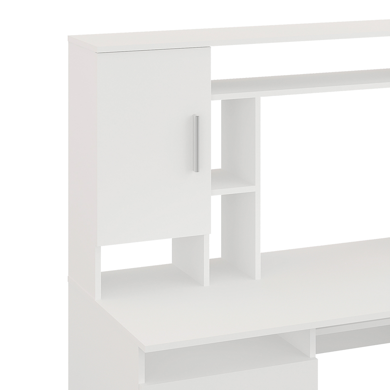 Keldra pakoworld desk with drawers and cabinets in white color 140x59.8x142.2cm