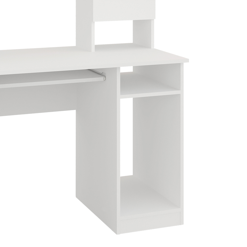 Keldra pakoworld desk with drawers and cabinets in white color 140x59.8x142.2cm