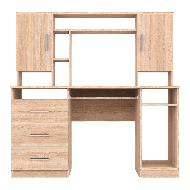 Keldra pakoworld desk with drawers and cabinets in sonoma color 140x59.8x142.2cm