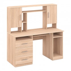 Keldra pakoworld desk with drawers and cabinets in sonoma color 140x59.8x142.2cm