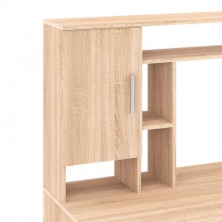 Keldra pakoworld desk with drawers and cabinets in sonoma color 140x59.8x142.2cm