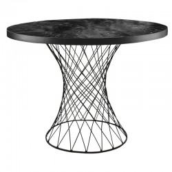 Dining table Roter pakoworld metal black-black marble D90x75cm