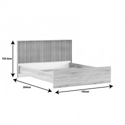 Double bed Bruse pakoworld oak-white melamine 160x200cm