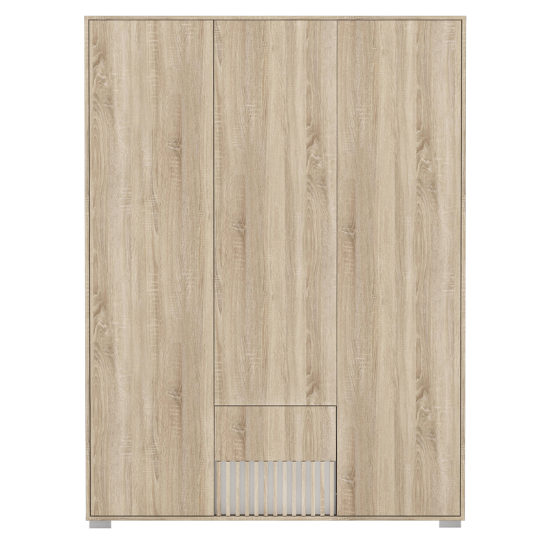 Bruse pakoworld melamine wardrobe in sonoma-oak shade 148.5x56.5x203.2cm