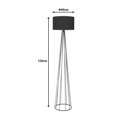 Floor lamp Florencia pakoworld Ε27 black fabric-metal D40x125cm