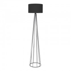 Floor lamp Florencia pakoworld Ε27 black fabric-metal D40x125cm