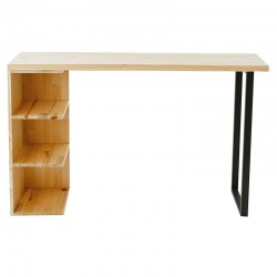 Table Bar Collins pakoworld natural pine wood 35mm natural- black 139x29x90cm