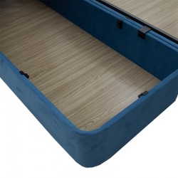 Double Bed Cassian pakoworld fabric color light blue 150x200cm
