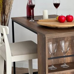 Table Bar Fenna pakoworld walnut- black 110x60x100cm