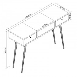 Dressing-Console table Harlo pakoworld melamine white 120x40x80cm