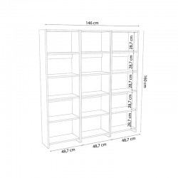 Βιβλιοθήκη Rabuku pakoworld σε oak  απόχρωση 146x22x123εκ