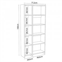 Βιβλιοθήκη Alkathi pakoworld σε oak απόχρωση 77x22x160εκ