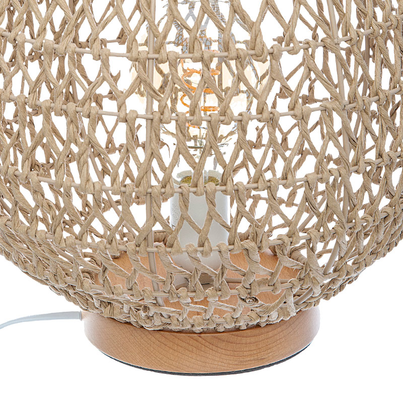 Etel pakoworld E27 table lamp natural D30x35.5cm