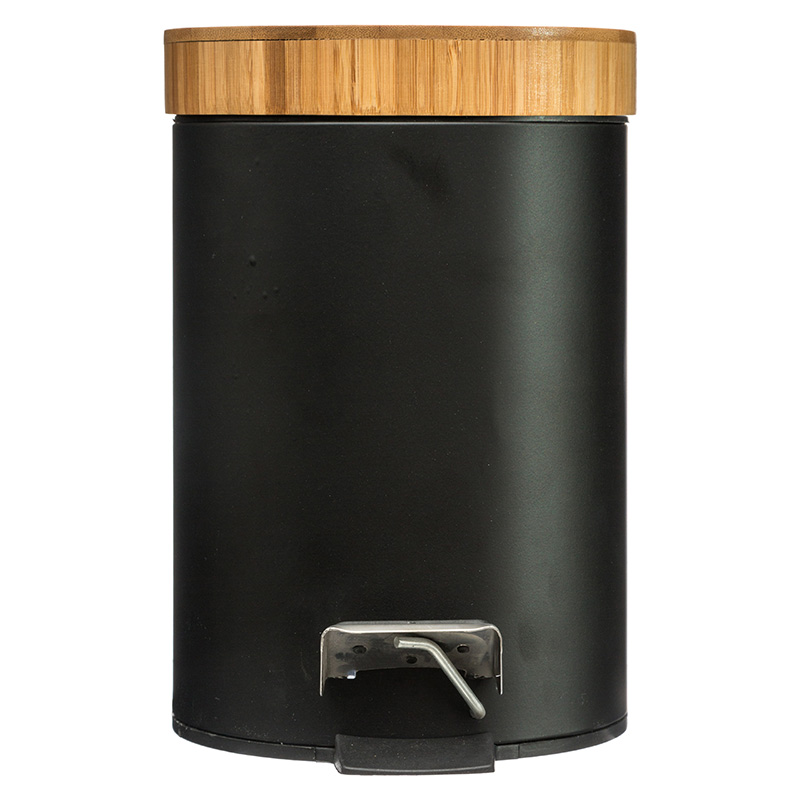 Trash bin 3L Dustbin pakoworld metal-pp black-oak