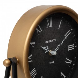Wall clock Clocky pakoworld black-golden metal-mdf 26.5x7x26.5cm
