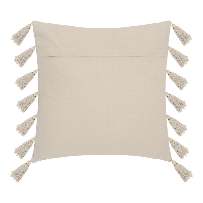 Deco cushion with fringes Erden pakoworld in ivory color 50x50cm