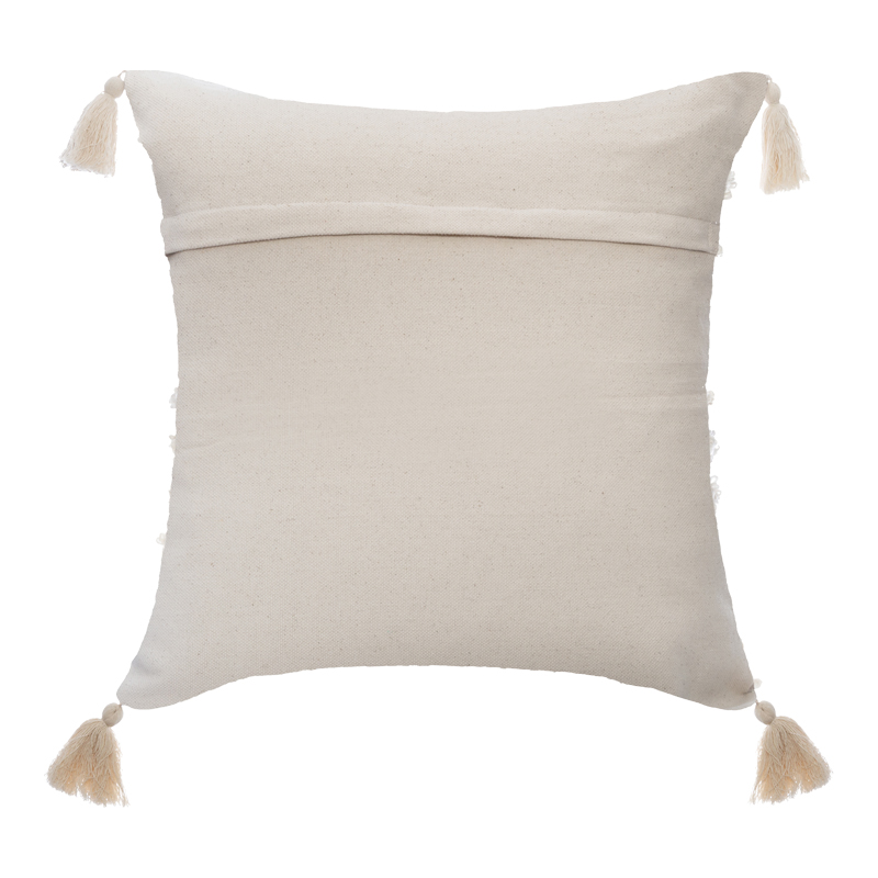 Deco cushion with fringes Polat pakoworld in beige color 59x59cm