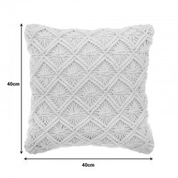 Deco cushion Kalendian pakoworld in cream color 40x40cm