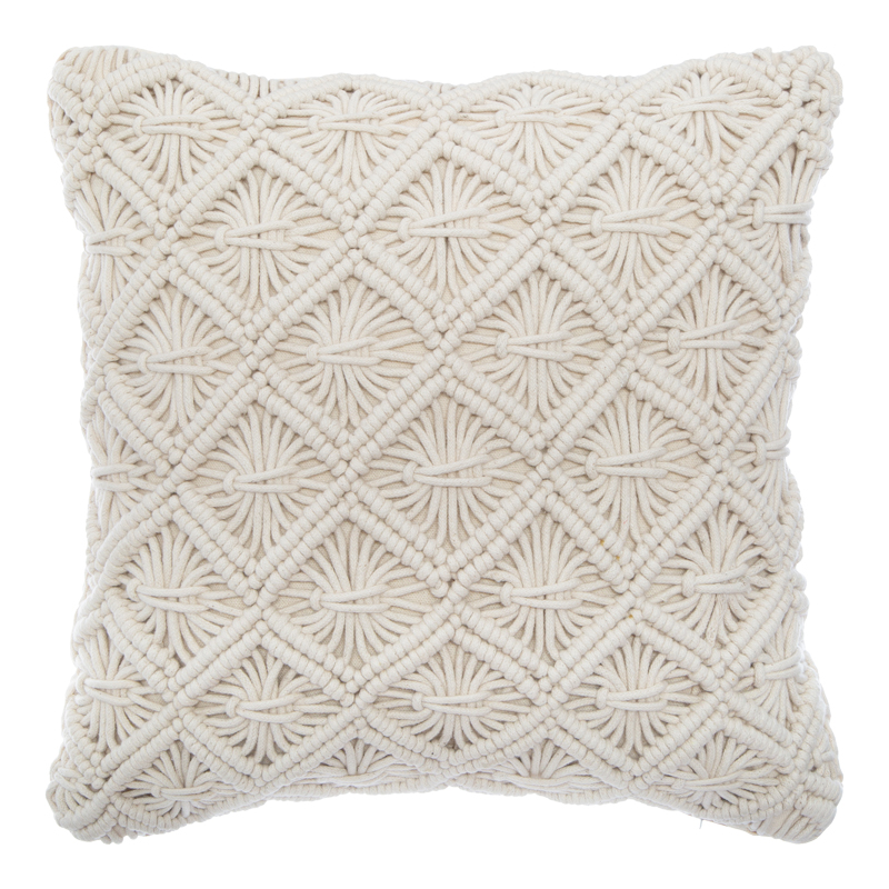 Deco cushion Kalendian pakoworld in cream color 40x40cm