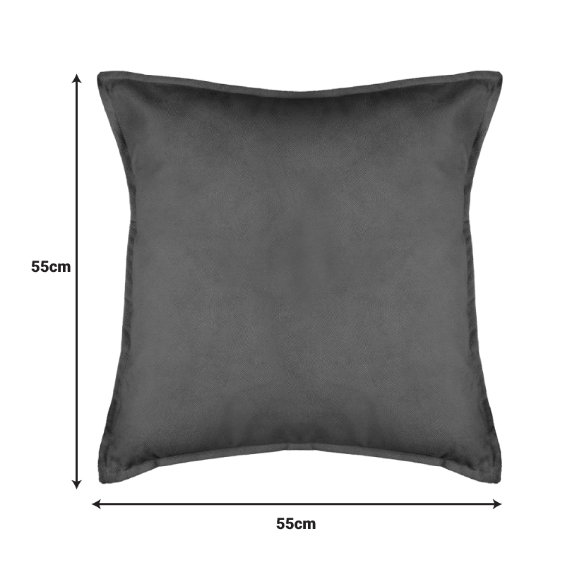 Deco cushion Derfon pakoworld in dark grey color 55x55cm