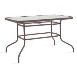 Garden dining table Valor-Calan set 5pcs pakoworld metal-textilene brown