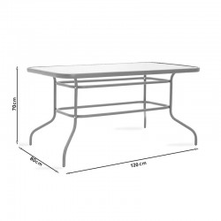 Garden dining table Valor-Obbi set 5pcs pakoworld metal-pe brown