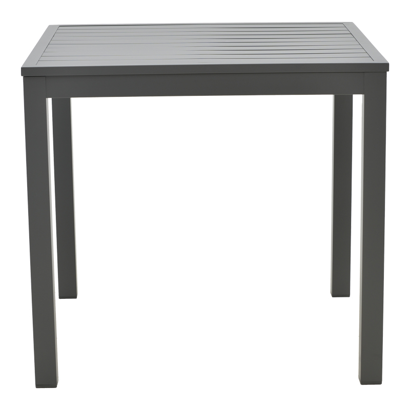 Dining table Naoki - Kliton set of 5 pakoworld anthracite aluminum and metal in black shade 80x80x74cm