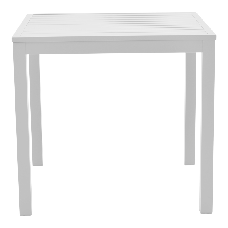 Dining table Savor-Kliton set of 3 pakoworld white aluminum and rattan in natural color 80x80x74cm