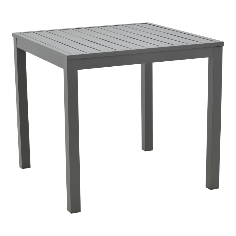 Dining table Naoki - Kliton set of 3 pakoworld anthracite aluminum and metal in black shade 80x80x74cm