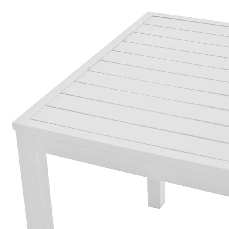 Dining table Kliton - Mabu set of 5 pakoworld aluminum in white shade 80x80x74cm