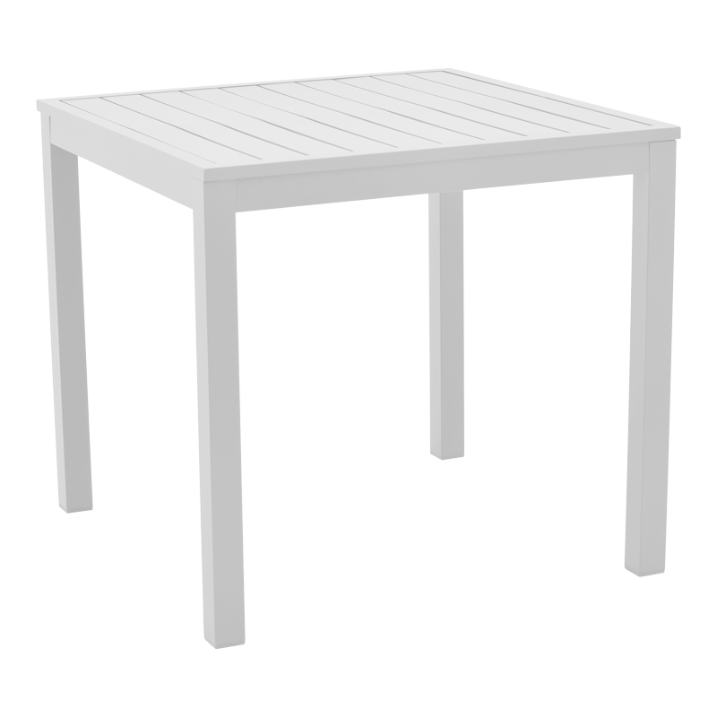 Dining table Kliton - Moritz set of 5 pakoworld aluminum in white and gray shade 80x80x74cm
