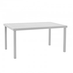 Dining table Kliton - Savor set of 5 pakoworld aluminum in white shade 150x80x74cm