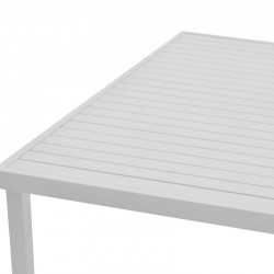 Dining table Kliton - Savor set of 5 pakoworld aluminum in white shade 150x80x74cm