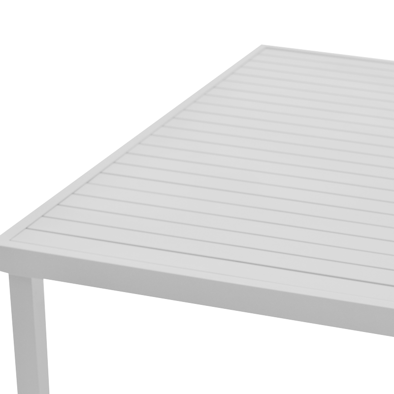 Dining table Kliton - Savor set of 7 pakoworld aluminum in white shade 150x80x74cm