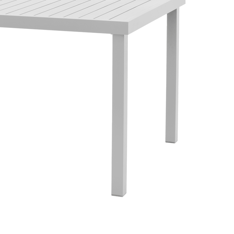 Dining table Kliton - Savor set of 7 pakoworld aluminum in white shade 150x80x74cm