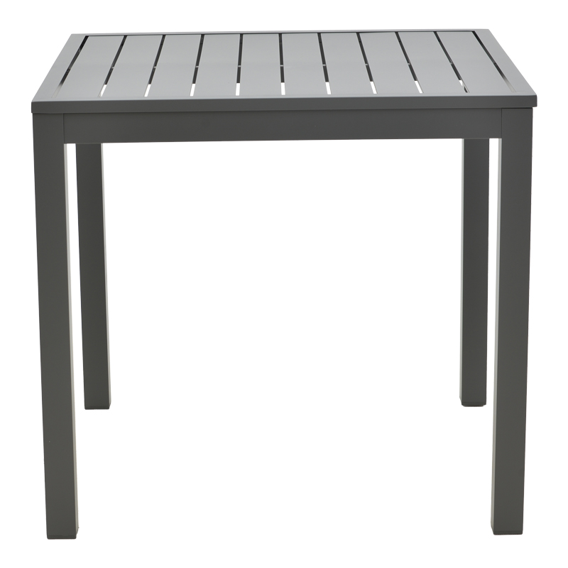 Dining table Moly - Kliton I set of 5 pakoworld anthracite aluminum and textilene in anthracite shade 80x80x74cm
