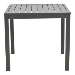 Dining table Moly - Kliton I set of 3 pakoworld anthracite aluminum and textilene in anthracite shade 80x80x74cm