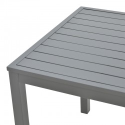 Dining table Uplift-Kliton set of 3 pakoworld anthracite aluminum and gray plywood 80x80x74cm