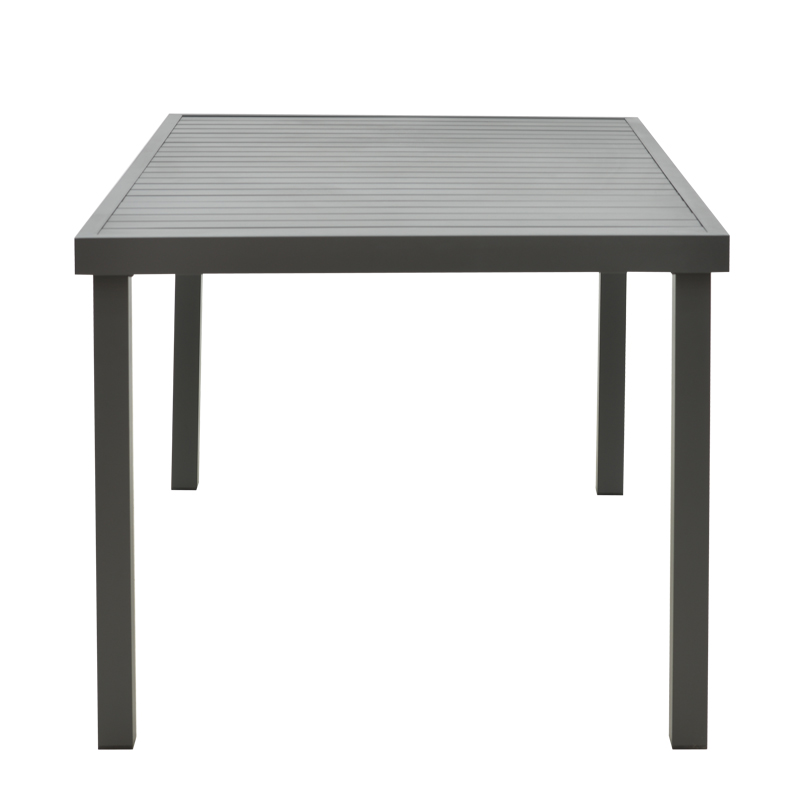 Dining table Naoki-Kliton A set of 7 pakoworld black metal and anthracite aluminum 150x80x74cm