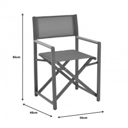 Kliton-Mabu dining table set of 3 pakoworld aluminum in anthracite shade 80x80x74cm