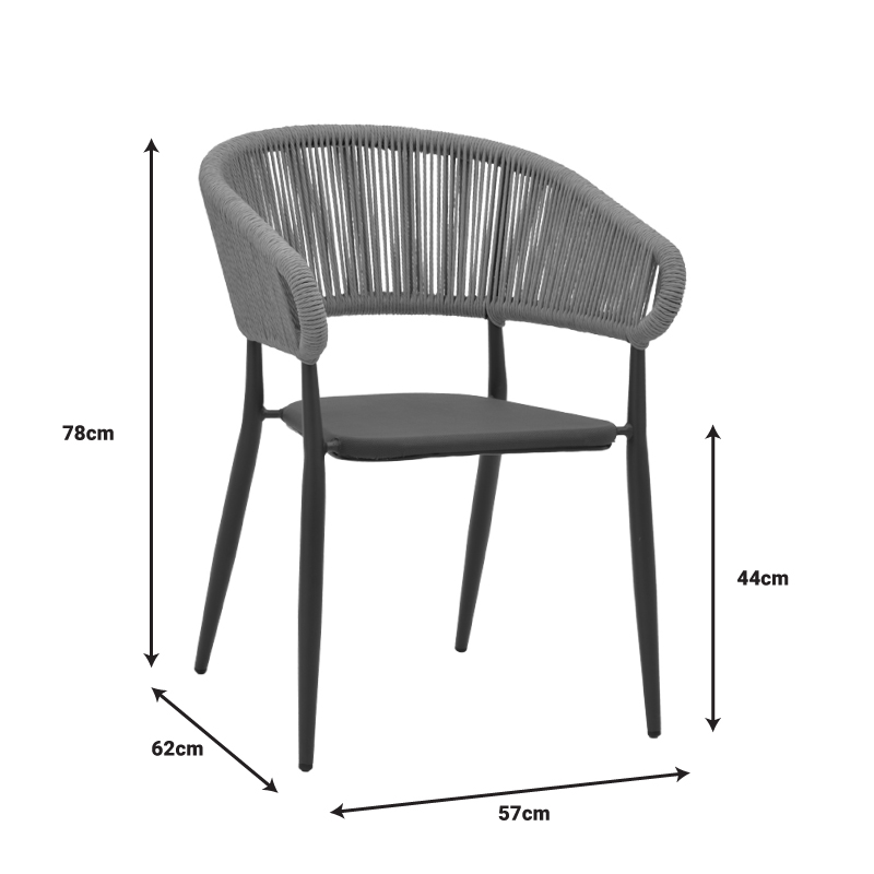 Dining table Kliton-Raven set of 5 pakoworld aluminum in white shade 150x80x74cm